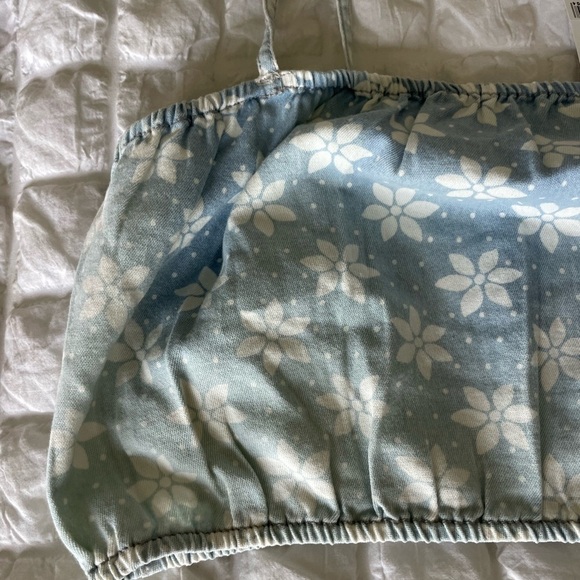 Billabong X Wrangler Blue and White spaghetti shoulder strap Crop Top - Picture 8 of 12